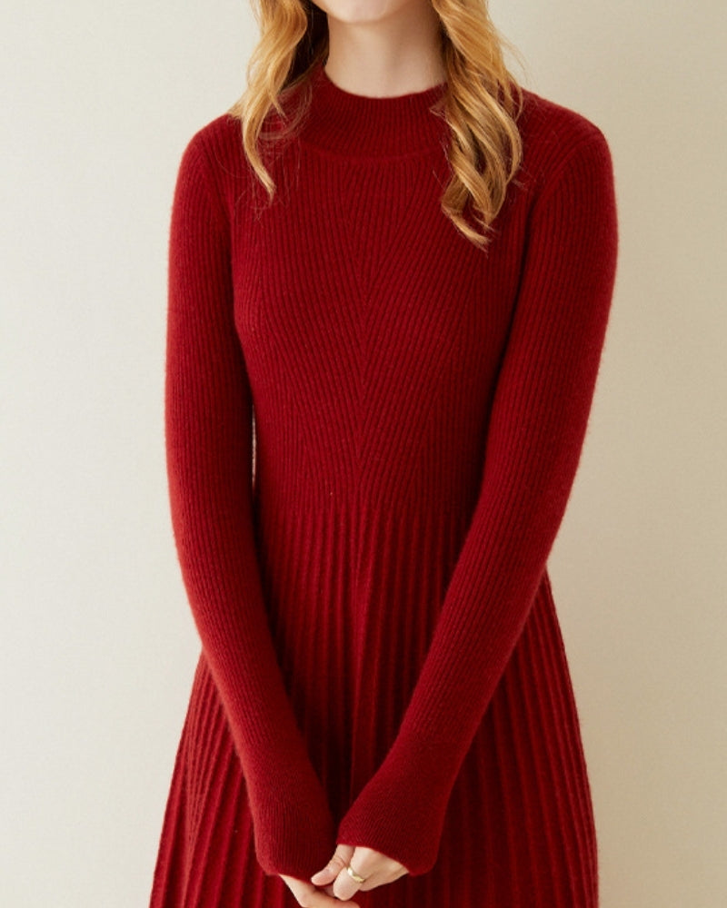 Reines Kaschmir Flare Kleid