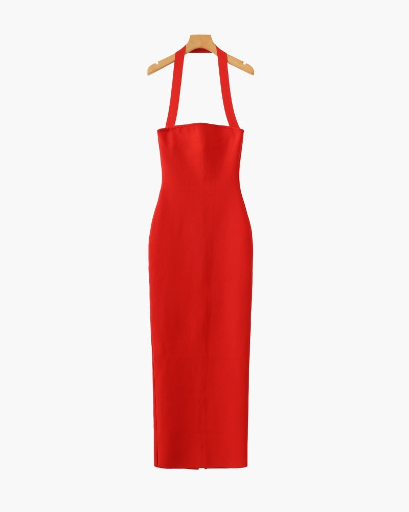 Halterneck Slim-Fit Maxikleid