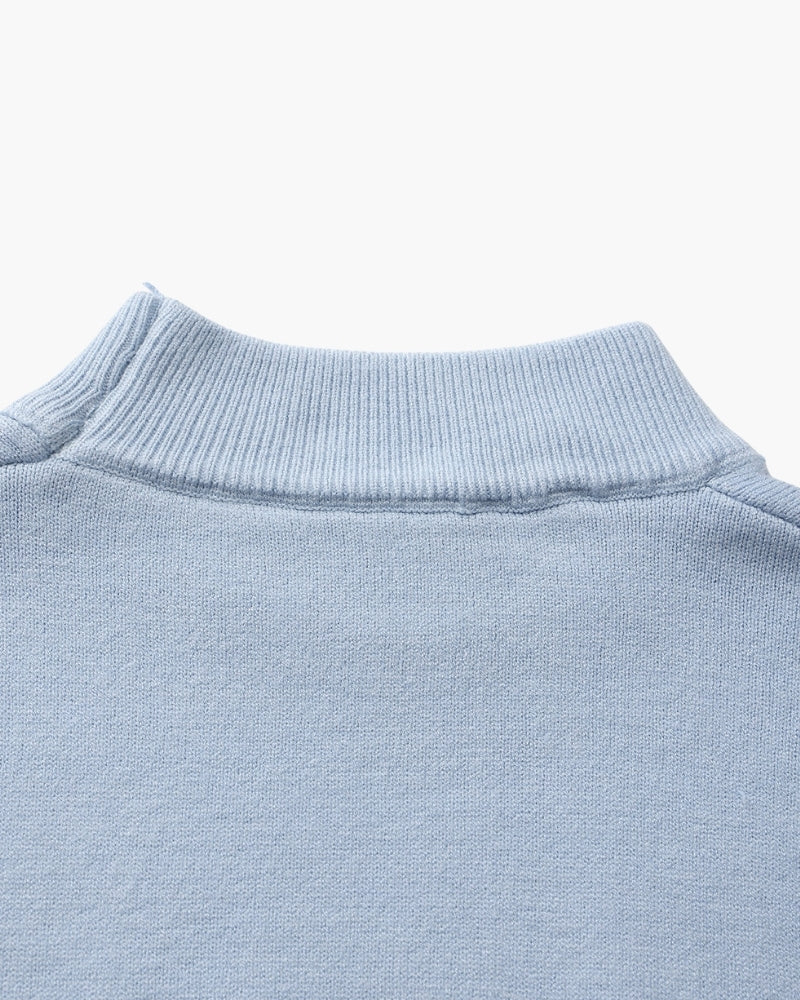 Essenzieller Gerippter Mock-Neck-Pullover