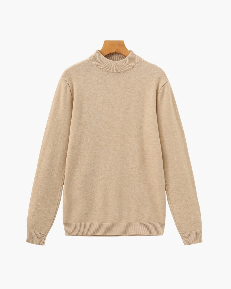 Essenzieller Gerippter Mock-Neck-Pullover