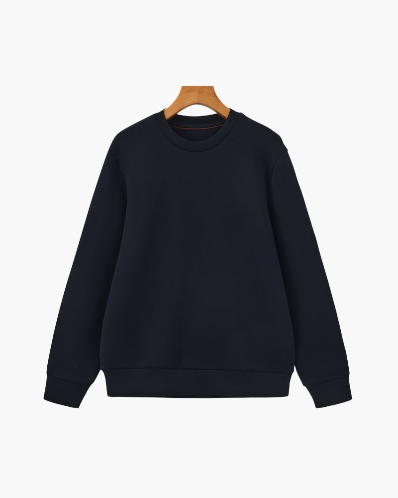 Klassisches Modal-Mischung Rundhals-Sweatshirt