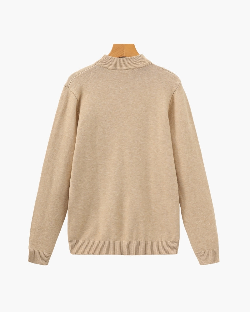 Essenzieller Gerippter Mock-Neck-Pullover