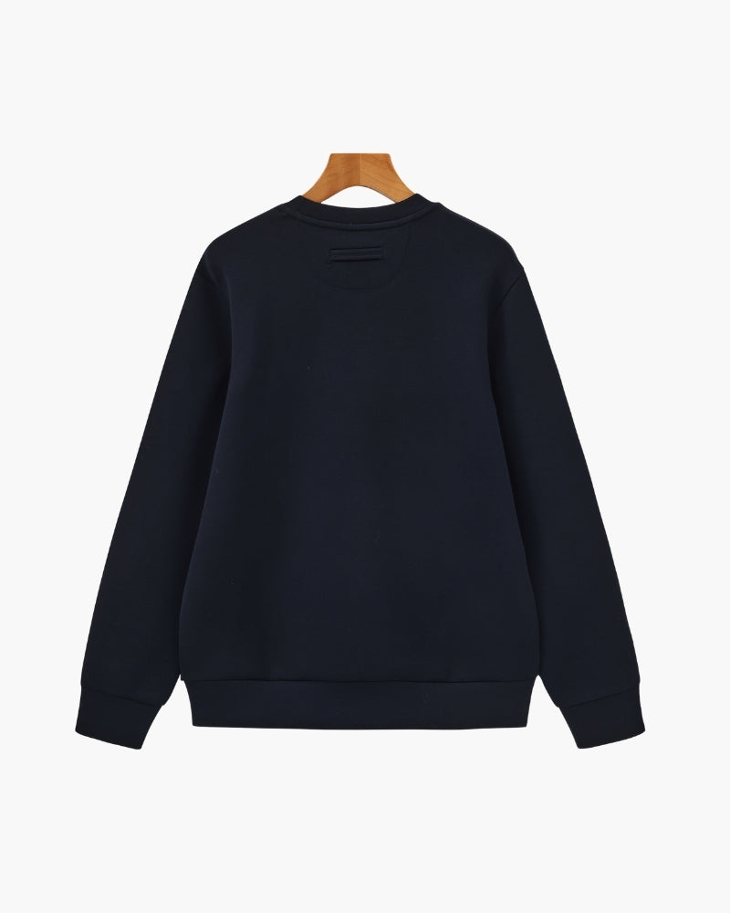 Klassisches Modal-Mischung Rundhals-Sweatshirt