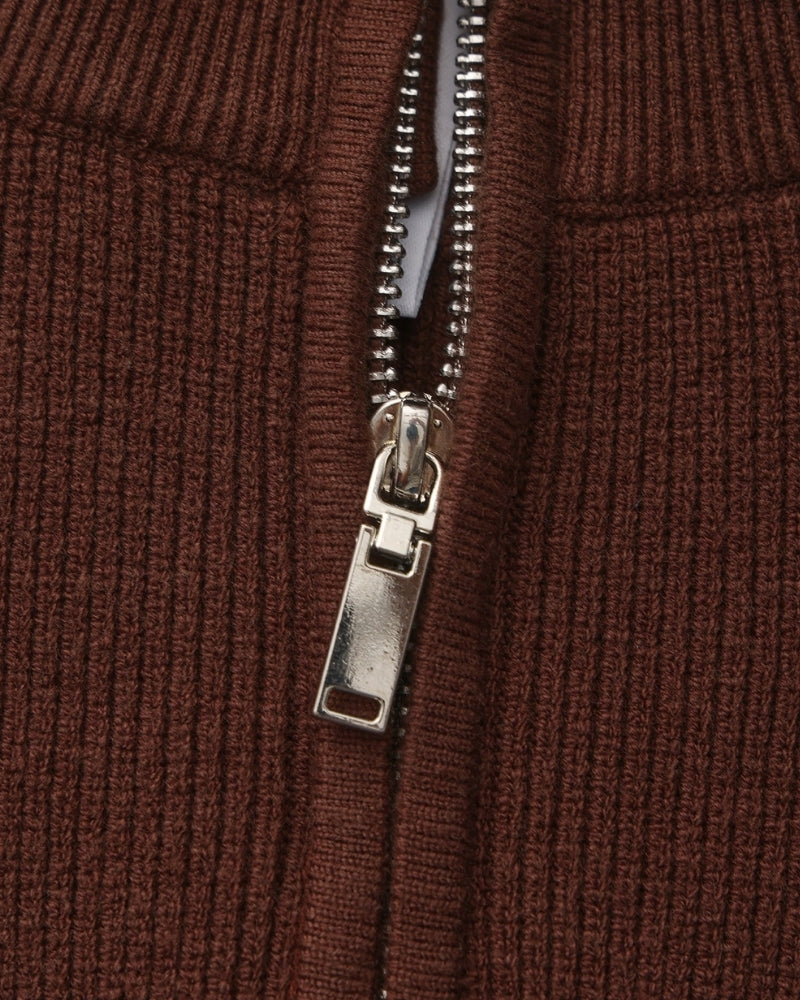 Verfeinerter Halbreißverschluss-Strickpullover