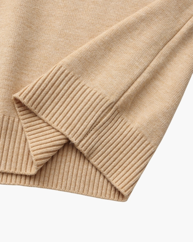 Essenzieller Gerippter Mock-Neck-Pullover