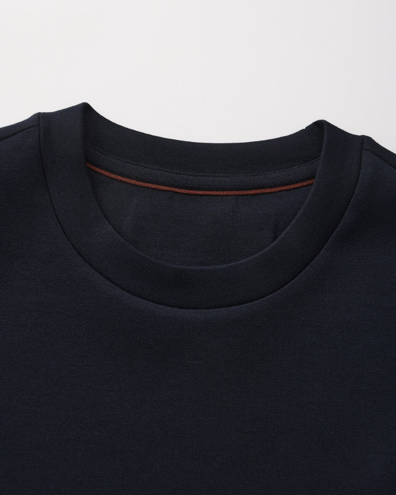 Klassisches Modal-Mischung Rundhals-Sweatshirt