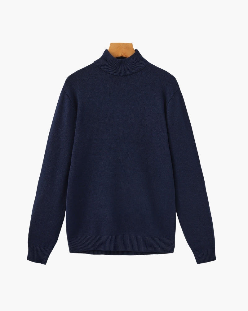Essenzieller Gerippter Mock-Neck-Pullover