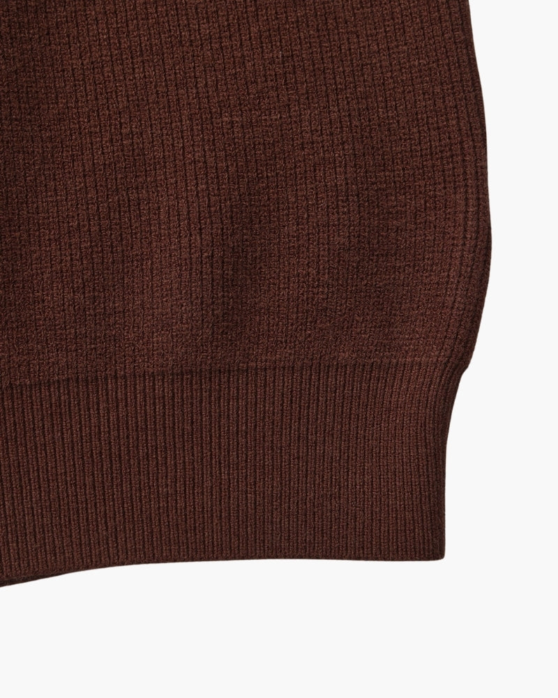 Verfeinerter Halbreißverschluss-Strickpullover