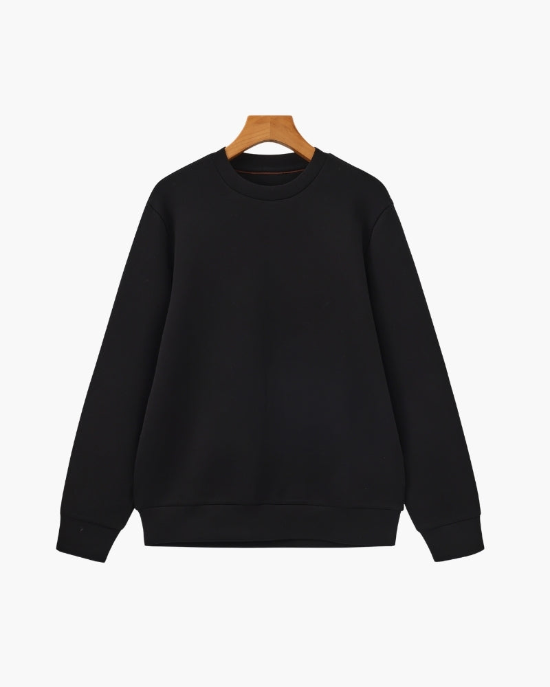 Klassisches Modal-Mischung Rundhals-Sweatshirt