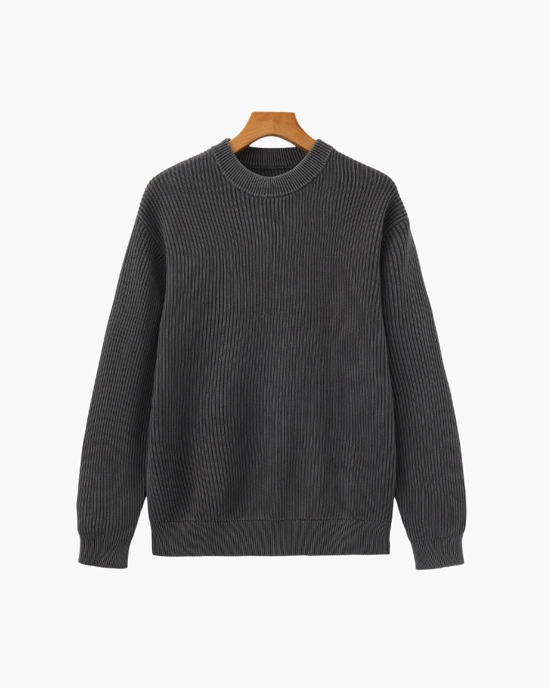 Gerippter Strick Rundhals
