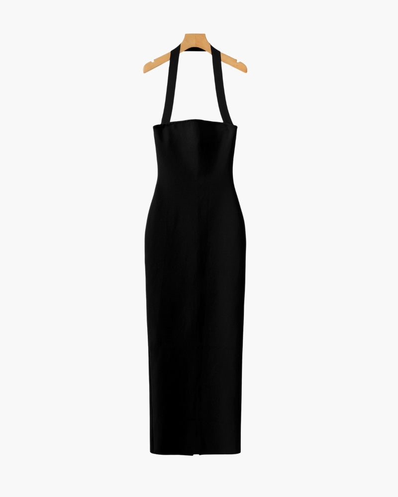 Halterneck Slim-Fit Maxikleid