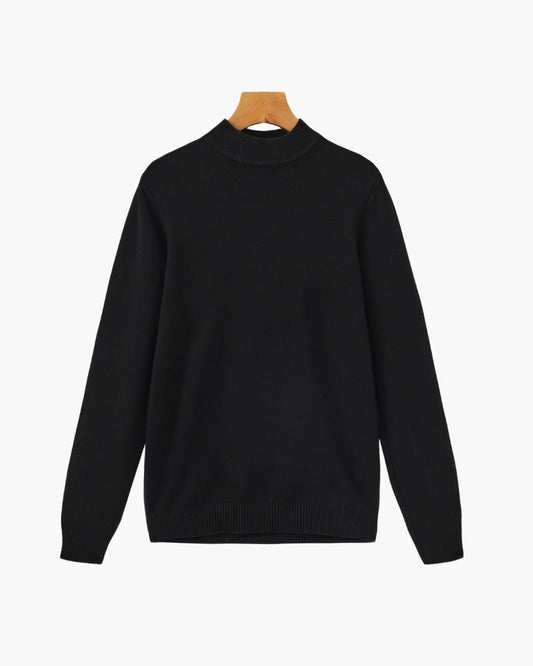 Essenzieller Gerippter Mock-Neck-Pullover