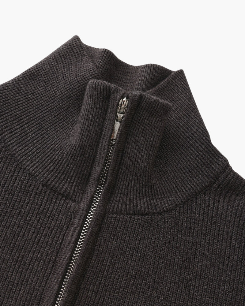 Verfeinerter Halbreißverschluss-Strickpullover
