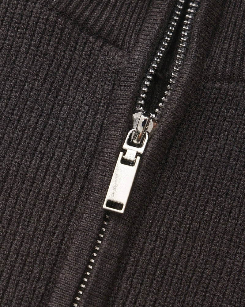 Verfeinerter Halbreißverschluss-Strickpullover