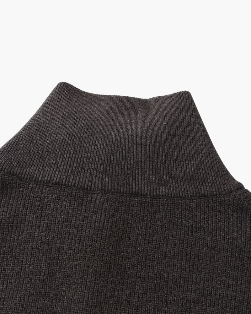 Verfeinerter Halbreißverschluss-Strickpullover