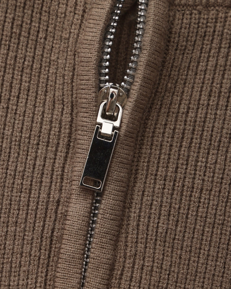 Verfeinerter Halbreißverschluss-Strickpullover