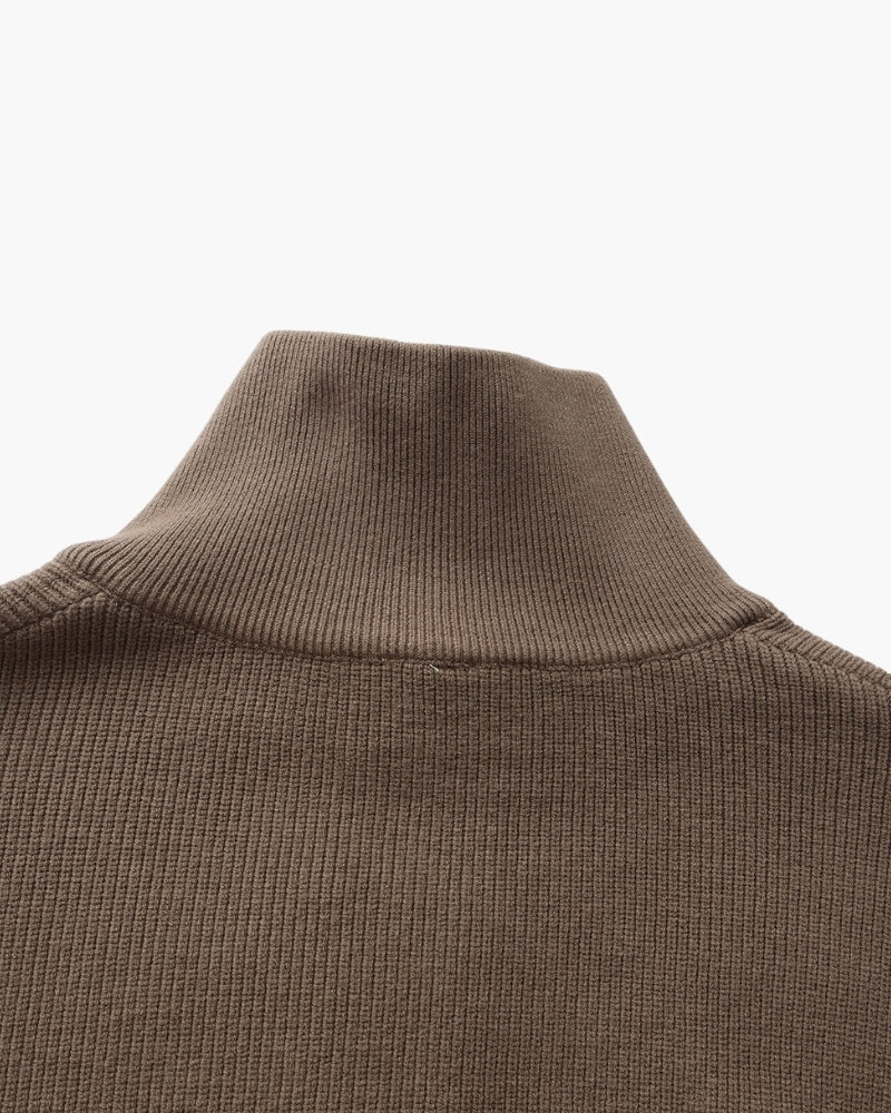 Verfeinerter Halbreißverschluss-Strickpullover