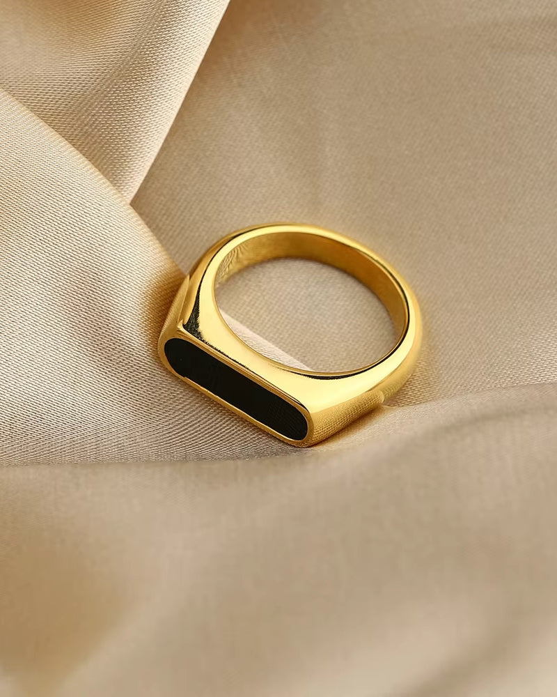 Obsidian Band Ring