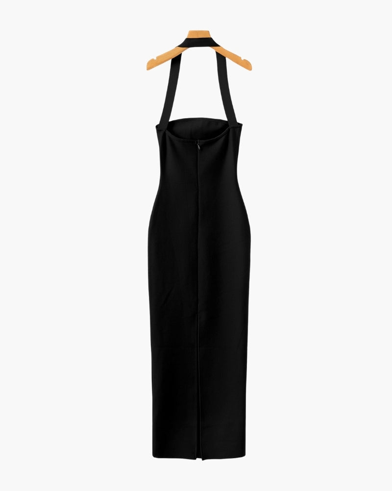 Halterneck Slim-Fit Maxikleid