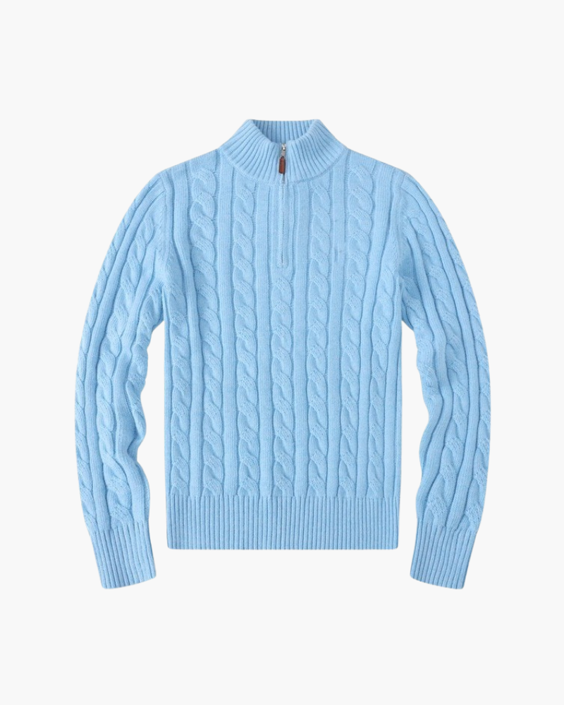 Damen Verbier Pullover mit Halbreißverschluss
