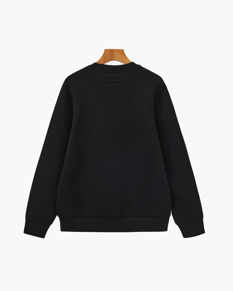 Klassisches Modal-Mischung Rundhals-Sweatshirt