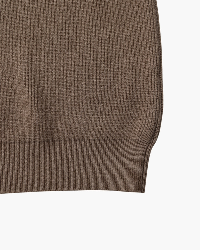 Verfeinerter Halbreißverschluss-Strickpullover
