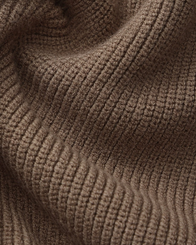 Verfeinerter Halbreißverschluss-Strickpullover
