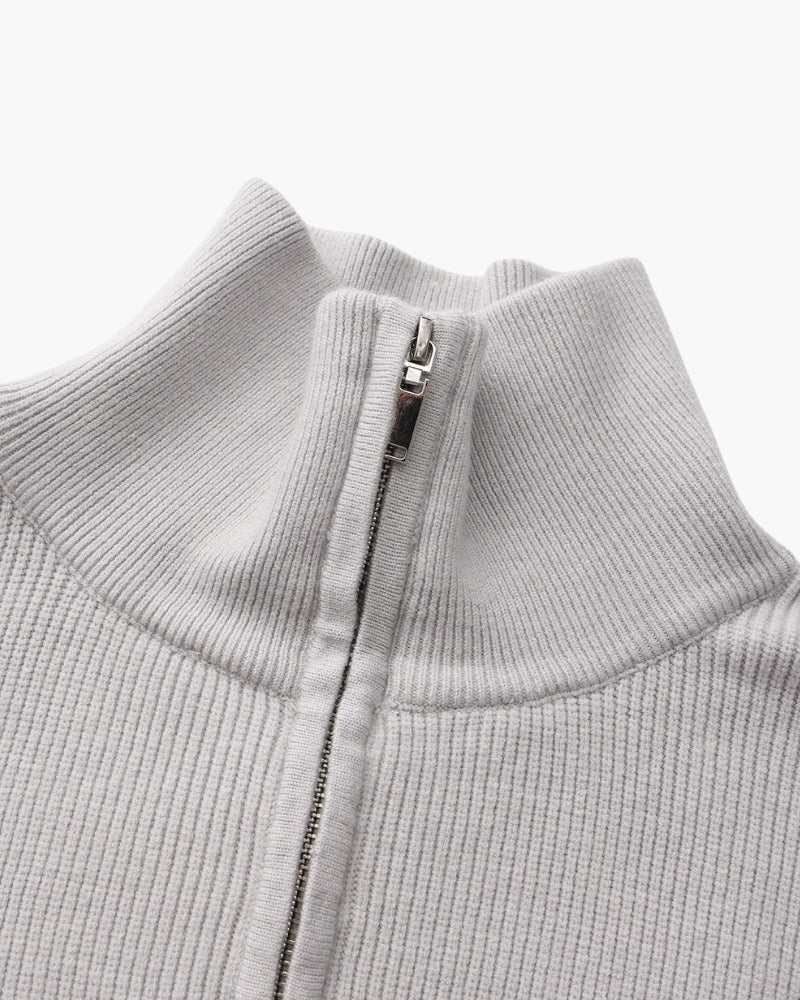 Verfeinerter Halbreißverschluss-Strickpullover