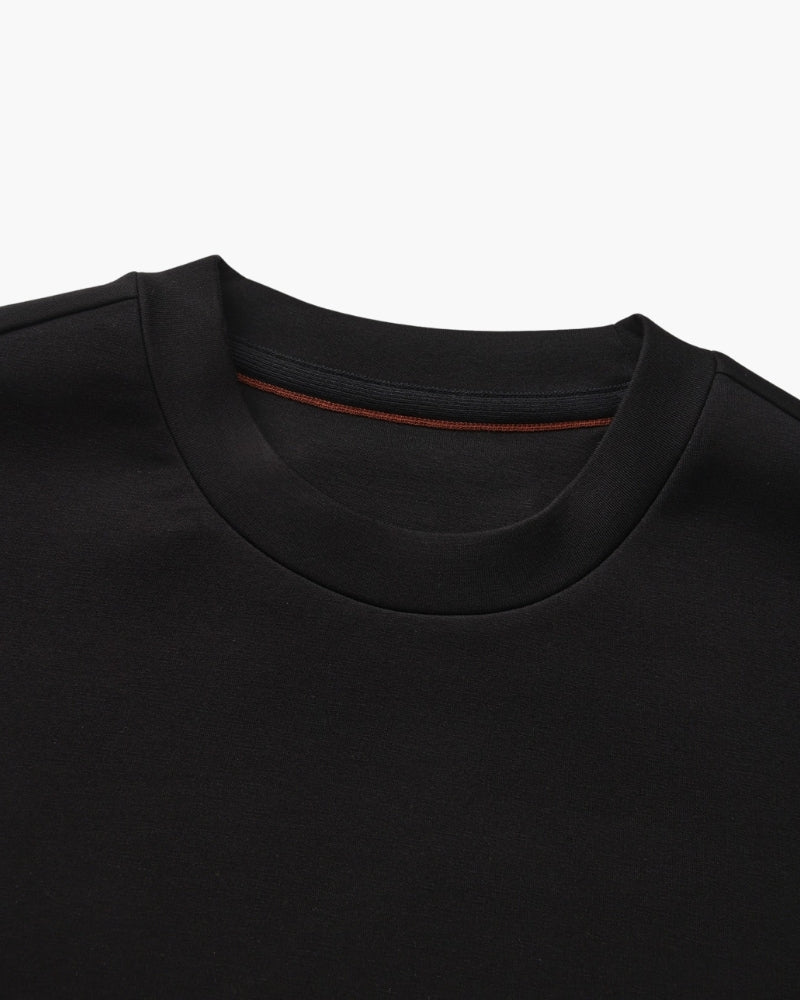 Klassisches Modal-Mischung Rundhals-Sweatshirt