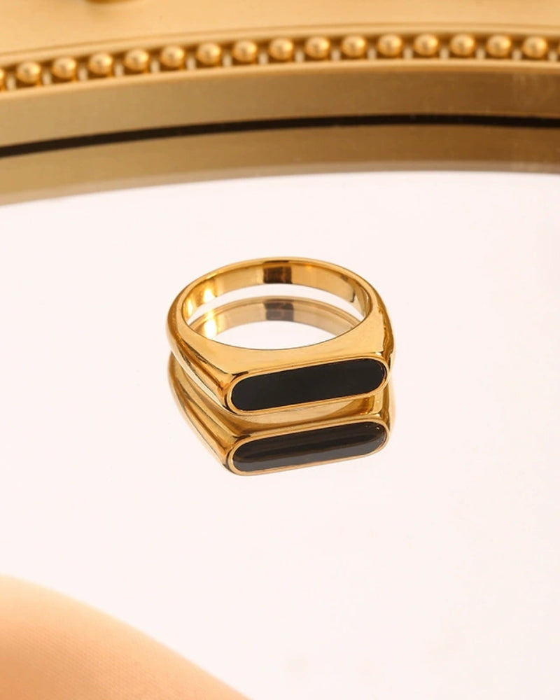 Obsidian Band Ring