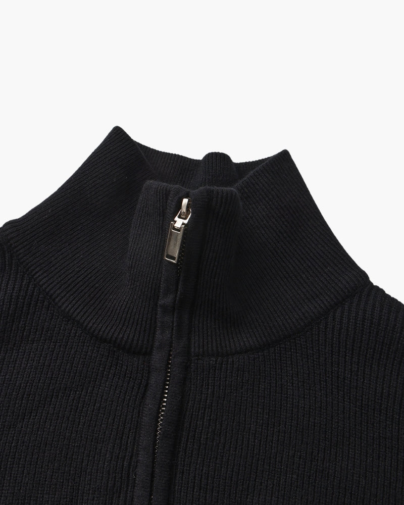Verfeinerter Halbreißverschluss-Strickpullover