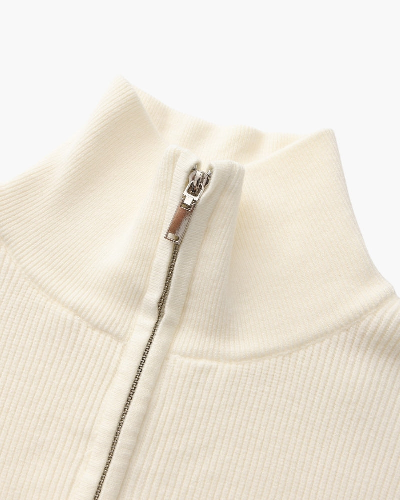 Verfeinerter Halbreißverschluss-Strickpullover