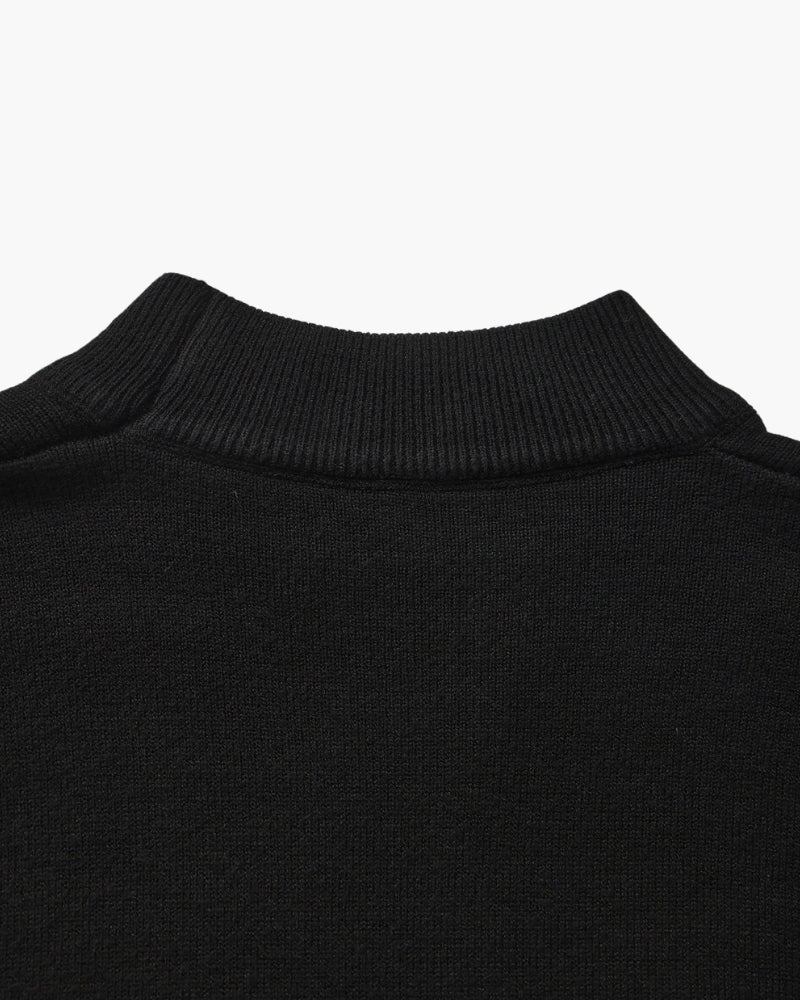 Essenzieller Gerippter Mock-Neck-Pullover