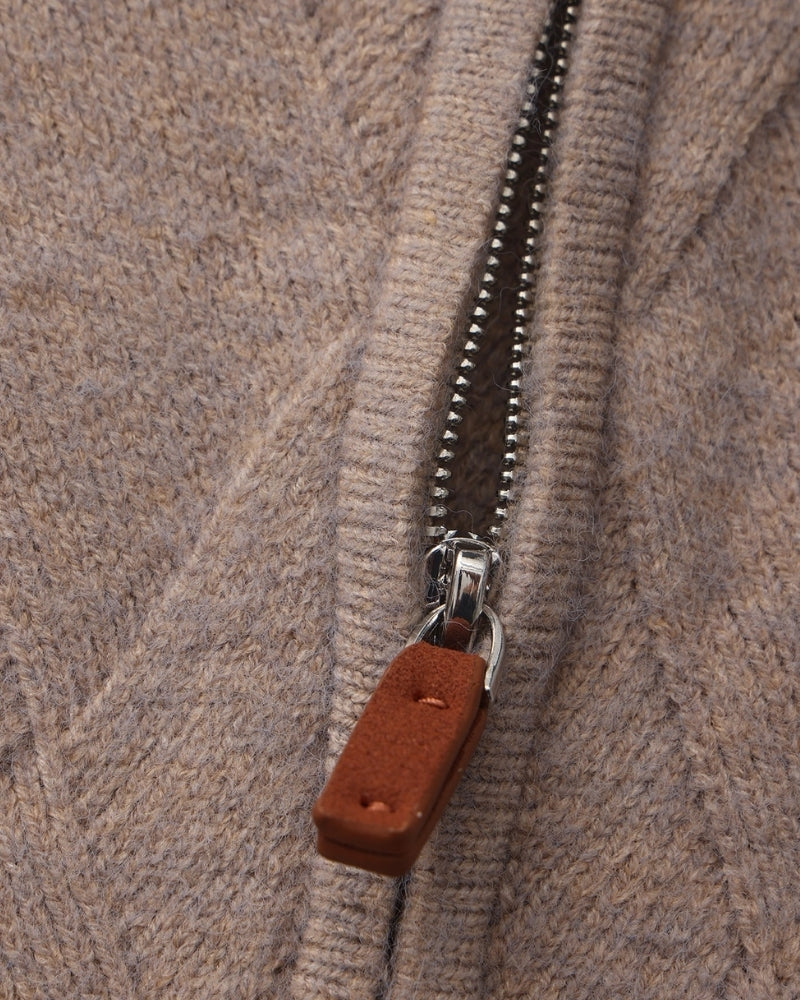 Heritage Rauten-Strick Reißverschluss-Cardigan