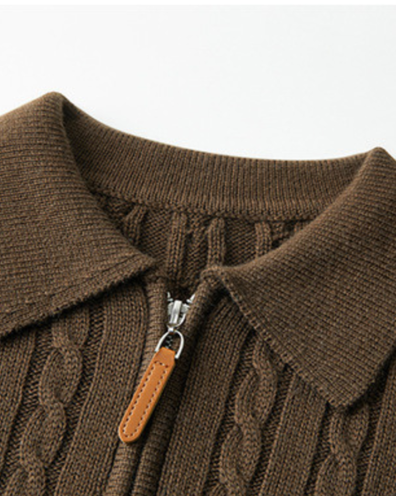 100% Premium Wolljacke mit Reißverschluss
