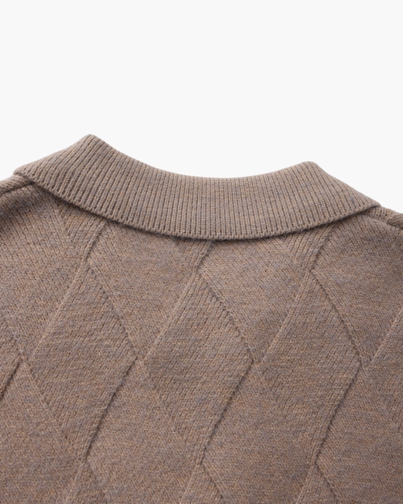Heritage Rauten-Strick Reißverschluss-Cardigan