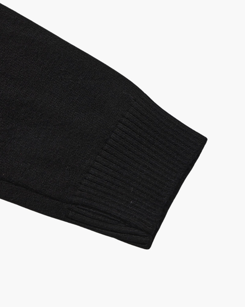 Essenzieller Gerippter Mock-Neck-Pullover
