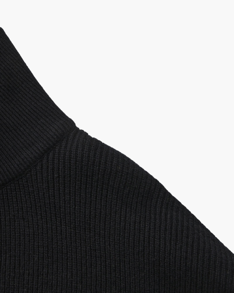 Verfeinerter Halbreißverschluss-Strickpullover