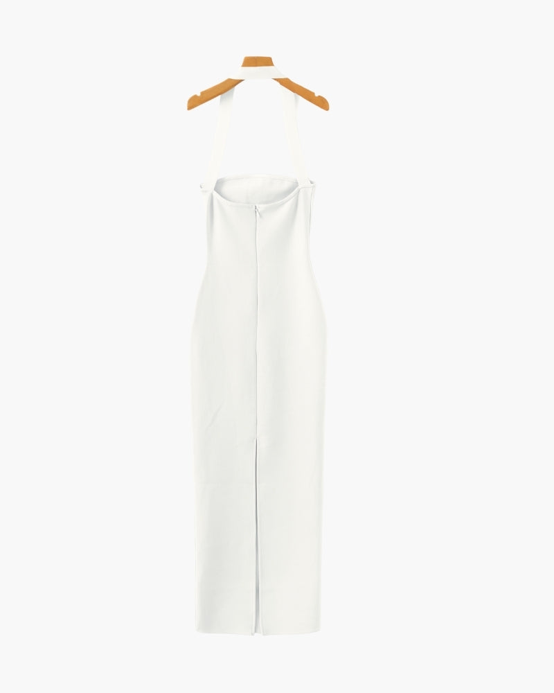 Halterneck Slim-Fit Maxikleid