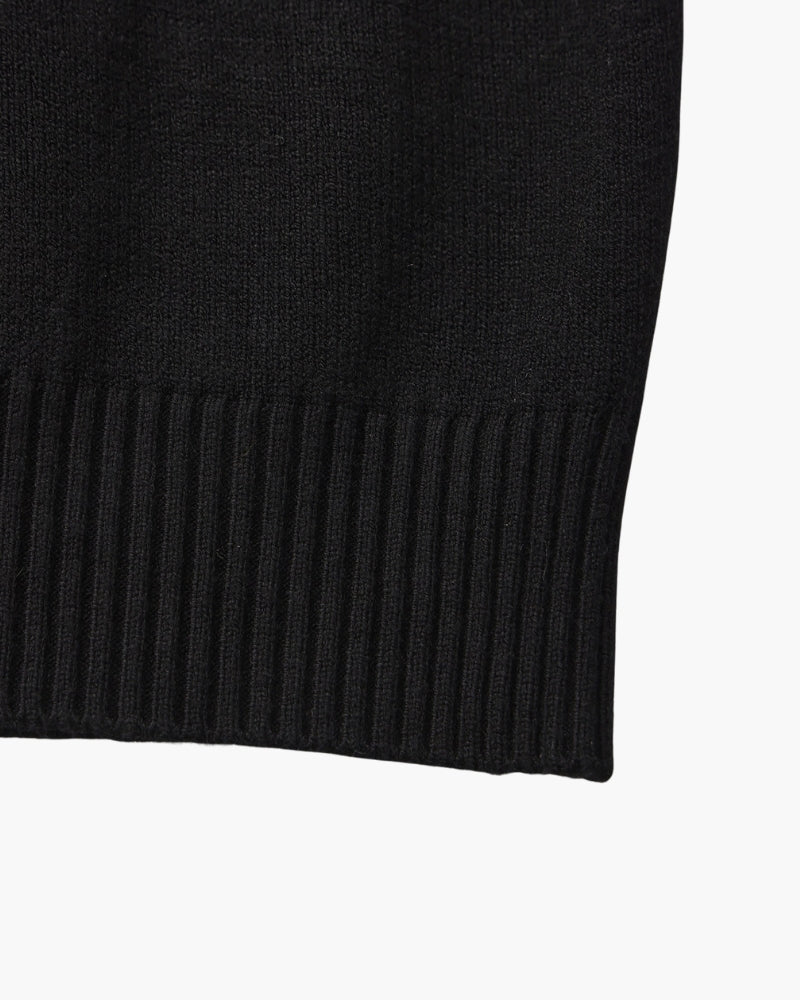 Essenzieller Gerippter Mock-Neck-Pullover