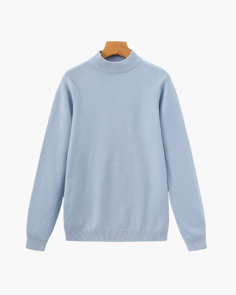 Essenzieller Gerippter Mock-Neck-Pullover