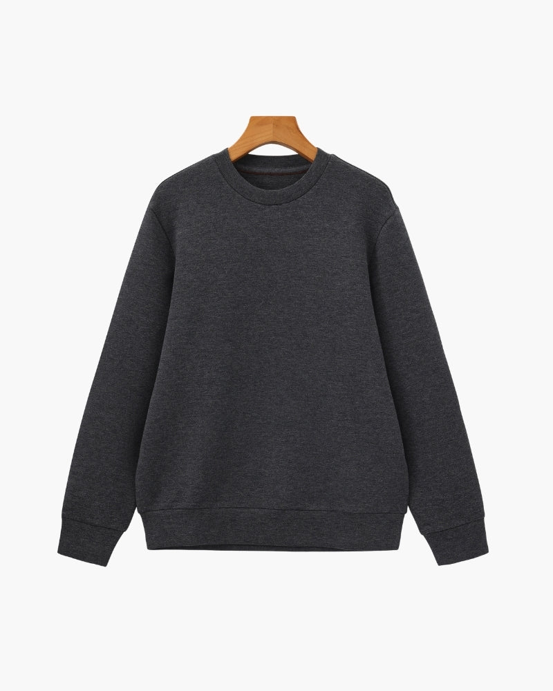 Klassisches Modal-Mischung Rundhals-Sweatshirt