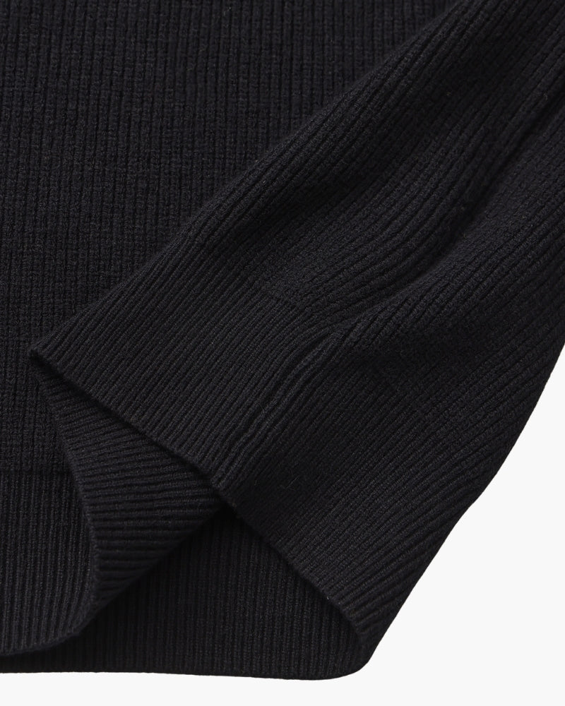 Verfeinerter Halbreißverschluss-Strickpullover