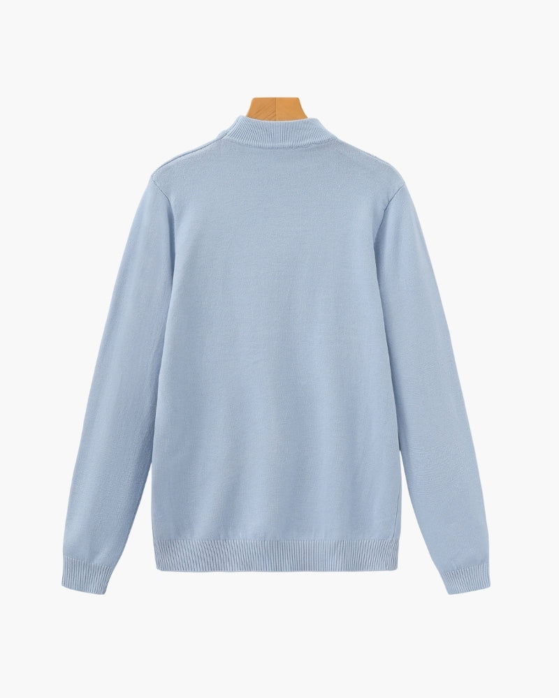 Essenzieller Gerippter Mock-Neck-Pullover