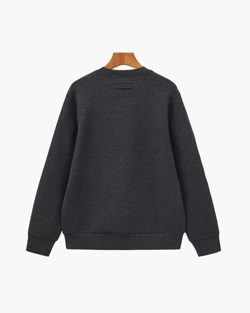 Klassisches Modal-Mischung Rundhals-Sweatshirt