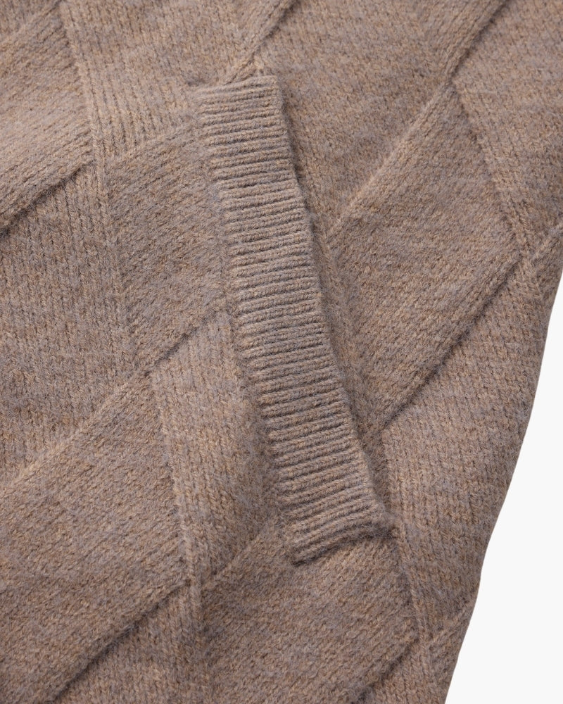 Heritage Rauten-Strick Reißverschluss-Cardigan