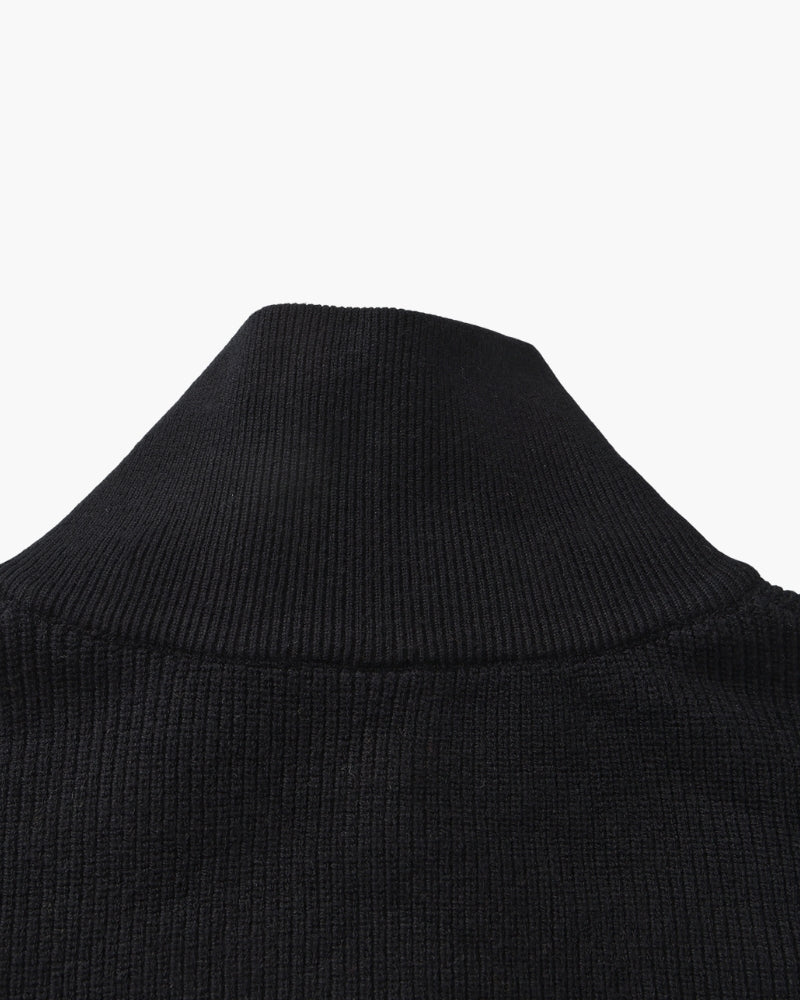 Verfeinerter Halbreißverschluss-Strickpullover