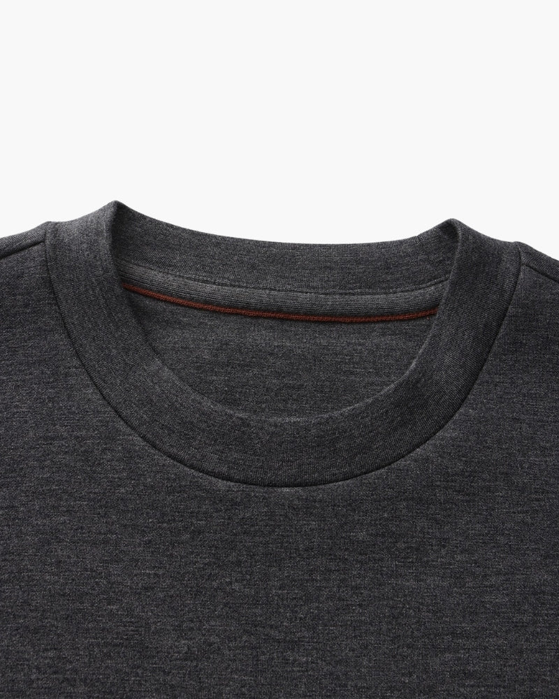 Klassisches Modal-Mischung Rundhals-Sweatshirt