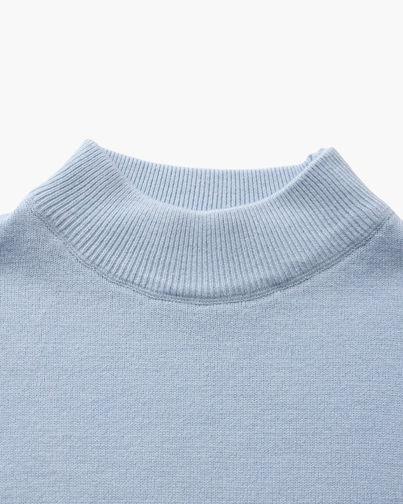 Essenzieller Gerippter Mock-Neck-Pullover