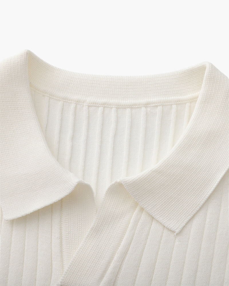Premium Geripptes Polo